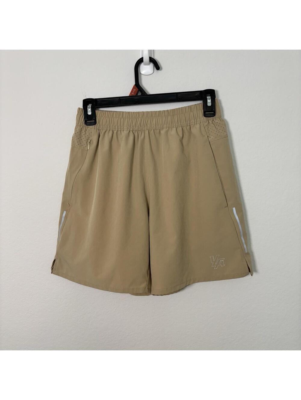 YoungLA Men’s Shorts Gym Bodybuilding Size Small Khaki Brown EUC 6” Inseam